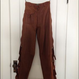 Vintage Ralph Lauren Country Store weathered leather w/ side detail & ties.